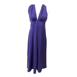 NWT Banana Republic Women's Maxi Dress Purple Evening Dress Zipper Size 6